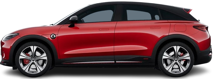 Side view photo of Smart #3 Brabus (2024-…) on transparent background