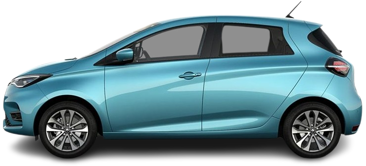 Side view photo of Renault Zoe Z.E. 50 R135 (2019-2024) on transparent background