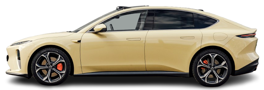 Side view photo of NIO ET5 Long Range (2022-…) on transparent background