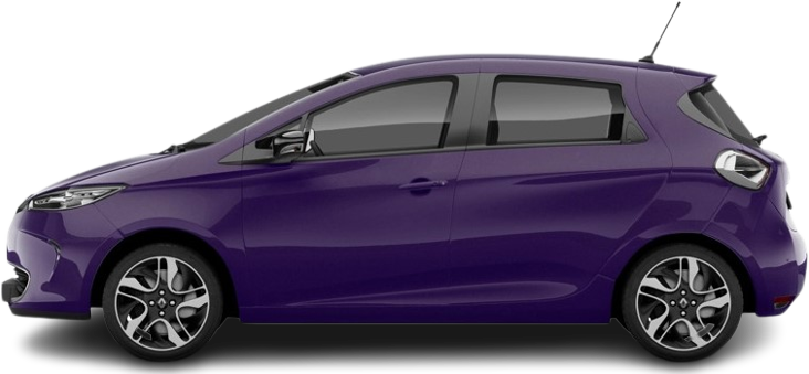Side view photo of Renault Zoe Z.E. R240 (2015-2016) on transparent background