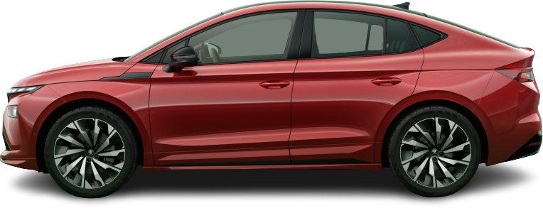 Side view photo of Škoda Enyaq Coupe 60 (2025-...) on transparent background