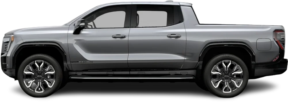 Side view photo of GMC Sierra EV Max Range (2025-…) on transparent background