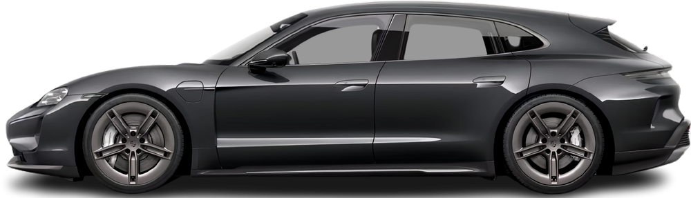 Side view photo of Porsche Taycan Turbo Sport Turismo (2022-2024) on transparent background