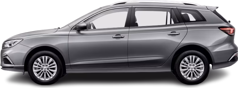 Side view photo of MG MG5 Electric Long Range (2020-2021) on transparent background