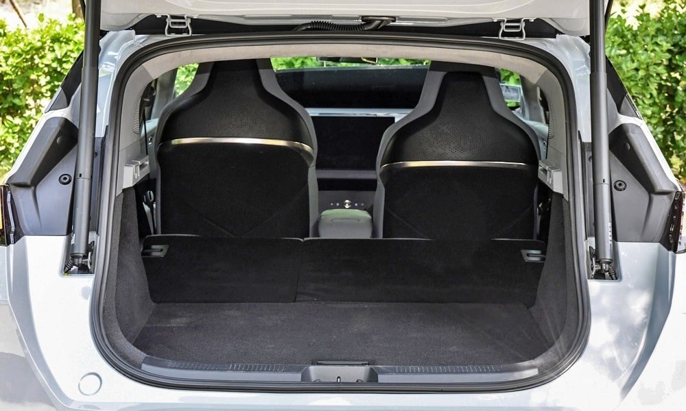 Zeekr X Privilege AWD (2023-…) trunk, boot, expanded, folded seats, maximum volume, max cargo, max capacity, max storage