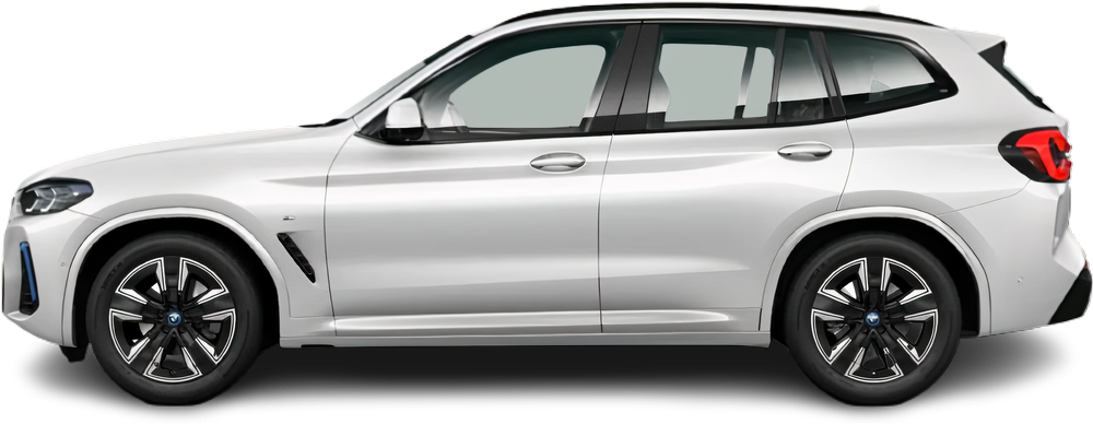 Side view photo of BMW iX3 Gen 1 (2020-2021) on transparent background