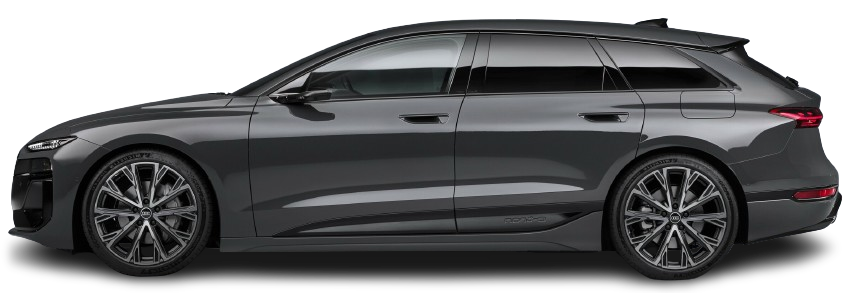 Side view photo of Audi A6 Avant e-tron (2024-…) on transparent background