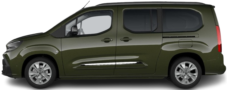 Side view photo of Toyota Proace City Verso Electric L2 52 kWh (2024-...) on transparent background