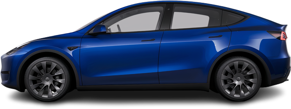 Side view photo of Tesla Model Y Long Range AWD (2020-2021) on transparent background