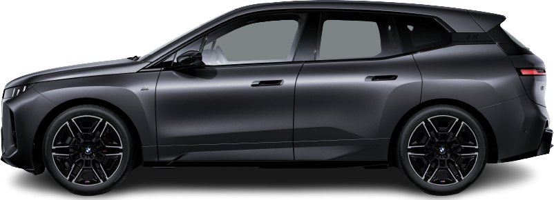 Side view photo of BMW iX M70 xDrive (2025-...) on transparent background