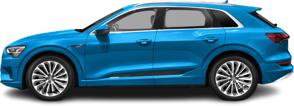 Side view photo of Audi e-tron 55 quattro (2019-2022) on transparent background