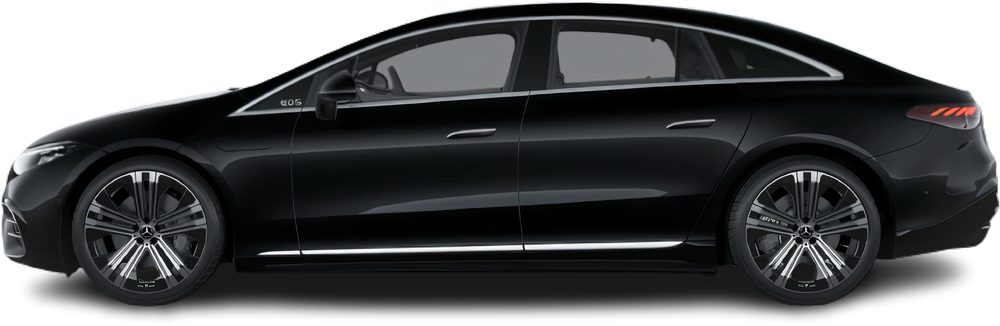 Side view photo of Mercedes EQS 350 (2021-2022) on transparent background