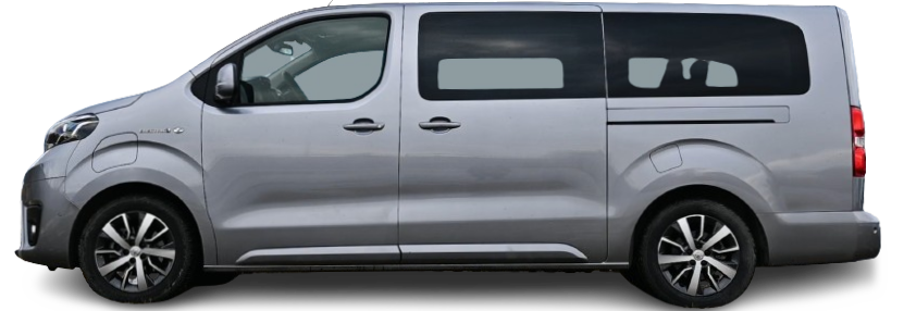 Side view photo of Toyota Proace Verso Electric L 75 kWh (2021-2024) on transparent background