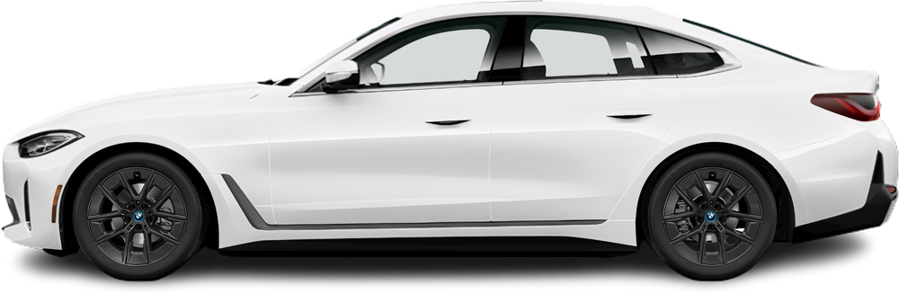Side view photo of BMW i4 eDrive35 (2024-…) on transparent background