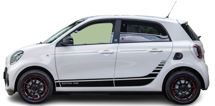 Side view photo of Smart EQ forfour (2020-2022) on transparent background