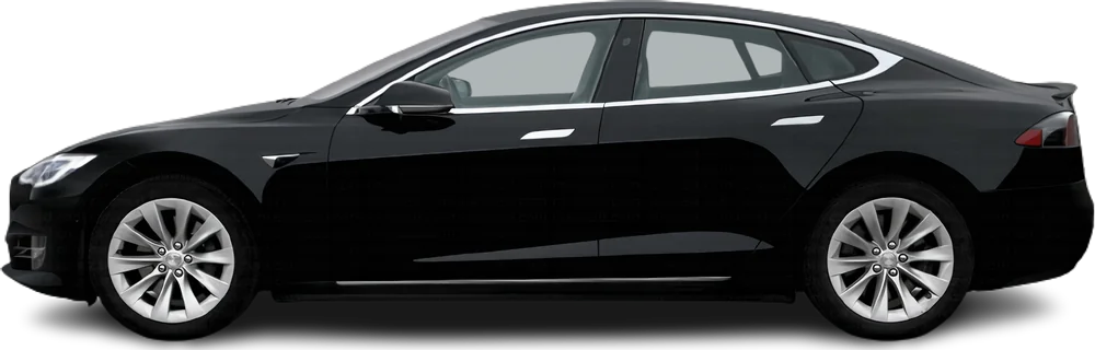 Side view photo of Tesla Model S Long Range Plus (2020-2021) on transparent background