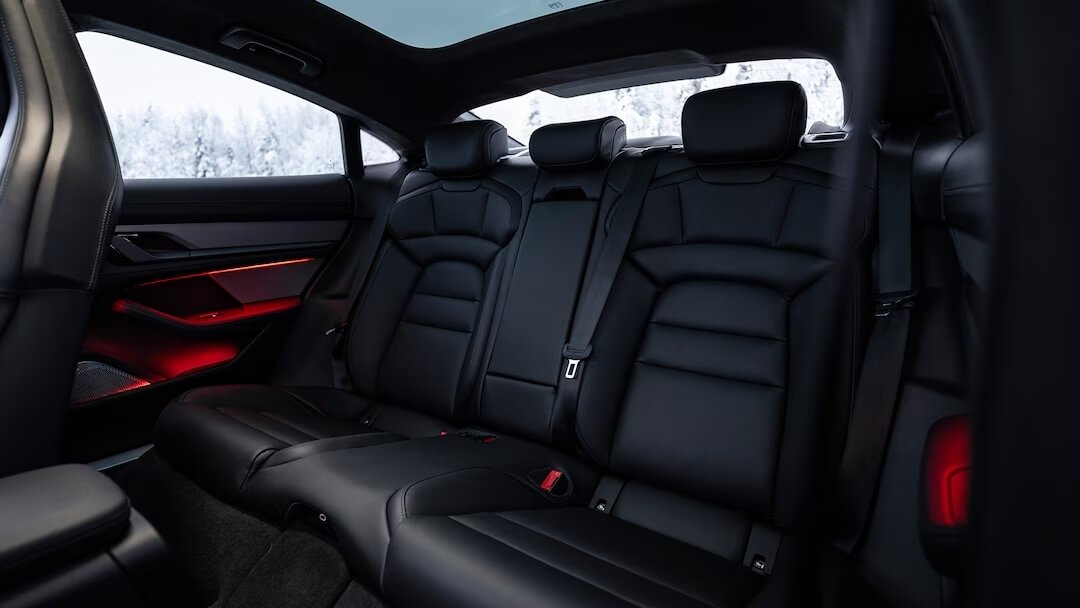 Porsche Taycan 4S Plus (2020-2024) rear seats, back seats, passenger seats, legroom, headroom, interior