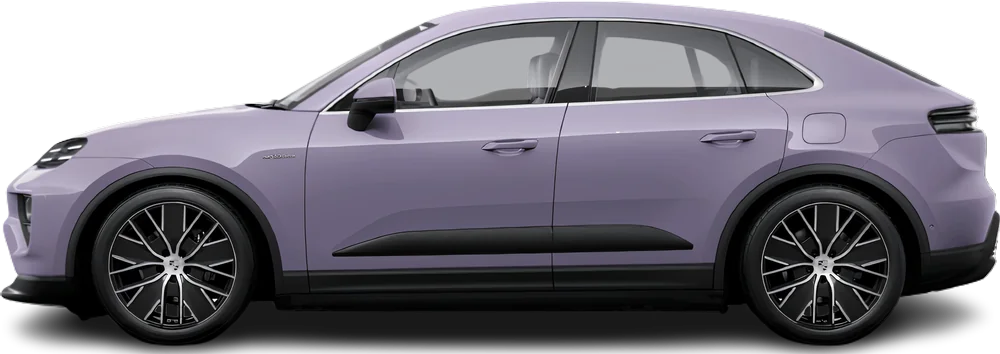 Side view photo of Porsche Macan 4S Electric (2024-…) on transparent background