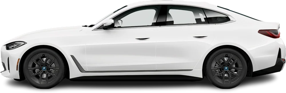 Side view photo of BMW i4 xDrive40 (2024-…) on transparent background