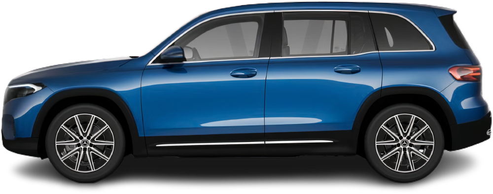 Side view photo of Mercedes EQB 250+ (2023-…) on transparent background