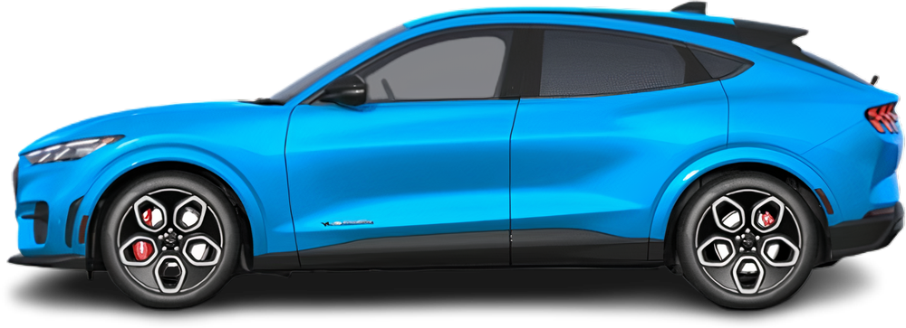 Side view photo of Ford Mustang Mach-E GT (2021-2022) on transparent background