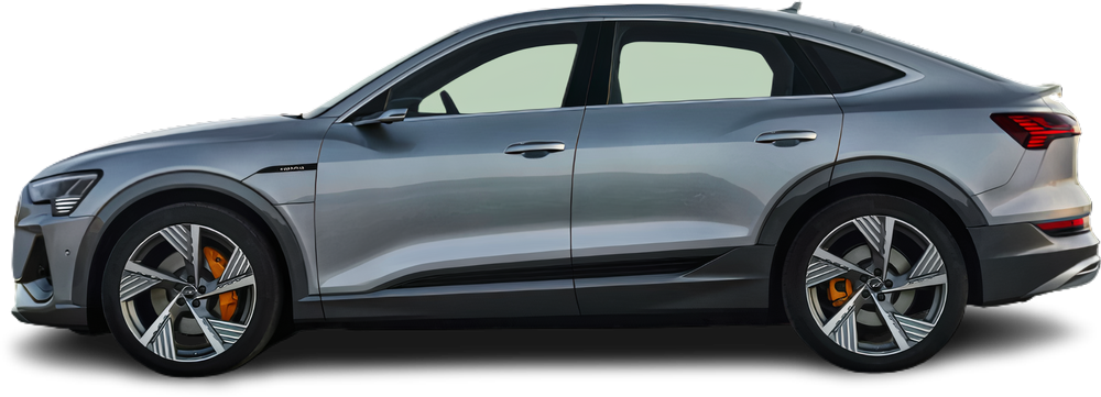 Side view photo of Audi e-tron Sportback 55 quattro (2020-2022) on transparent background