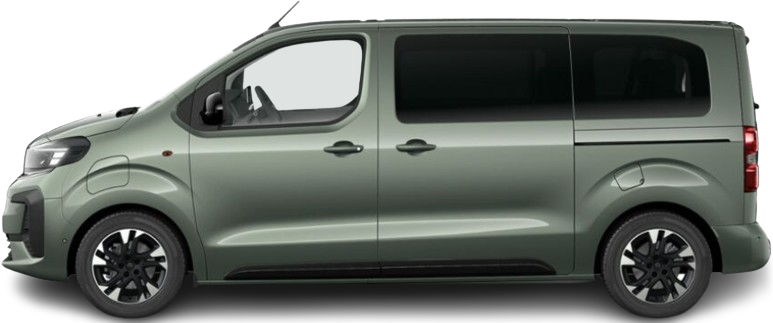 Side view photo of Opel Zafira Electric Life L2 75 kWh (2024-...) on transparent background