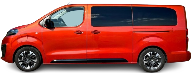Side view photo of Opel Zafira Electric Life L 50 kWh (2020-2024) on transparent background