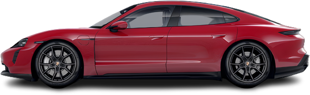 Side view photo of Porsche Taycan GTS (2022-2024) on transparent background