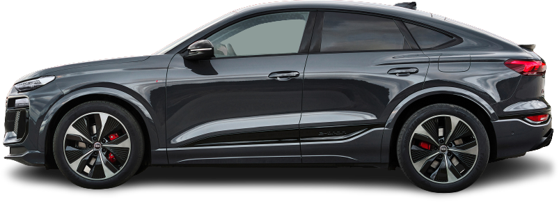 Side view photo of Audi Q6 Sportback e-tron Performance (2025-…) on transparent background