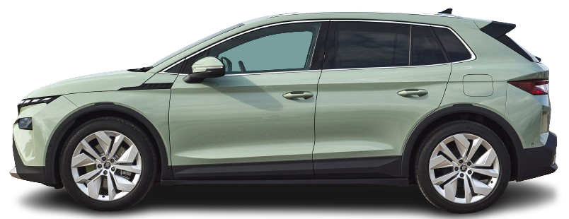 Side view photo of Škoda Elroq 85 (2024-...) on transparent background