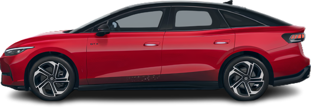 Side view photo of Volkswagen ID.7 GTX (2024-…) on transparent background