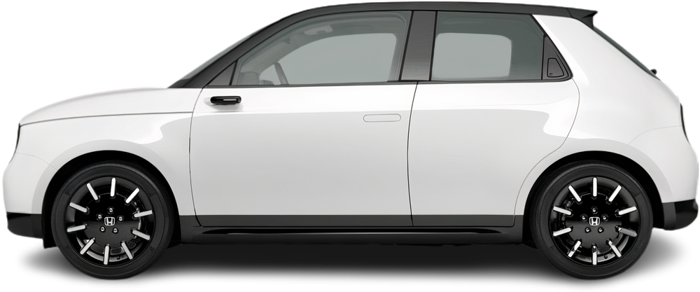 Side view photo of Honda e (2020-2022) on transparent background