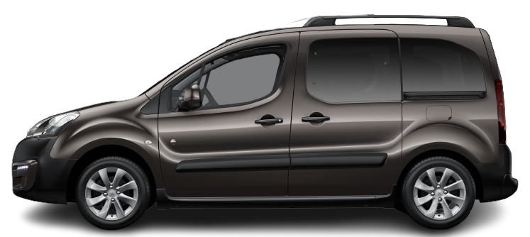 Side view photo of Peugeot Partner Tepee Electric (2017-2020) on transparent background