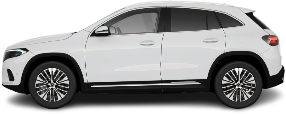 Side view photo of Mercedes EQA 300 4MATIC (2021-2023) on transparent background