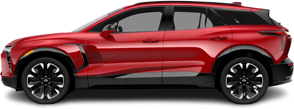 Side view photo of Chevrolet Blazer EV Performance AWD (2024-…) on transparent background