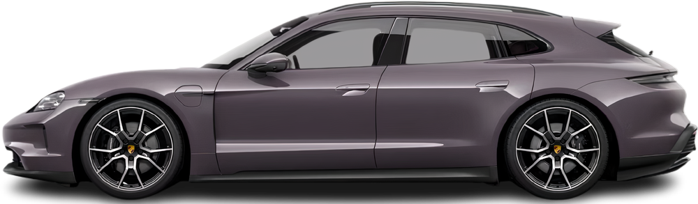 Side view photo of Porsche Taycan 4S Sport Turismo (2024-…) on transparent background