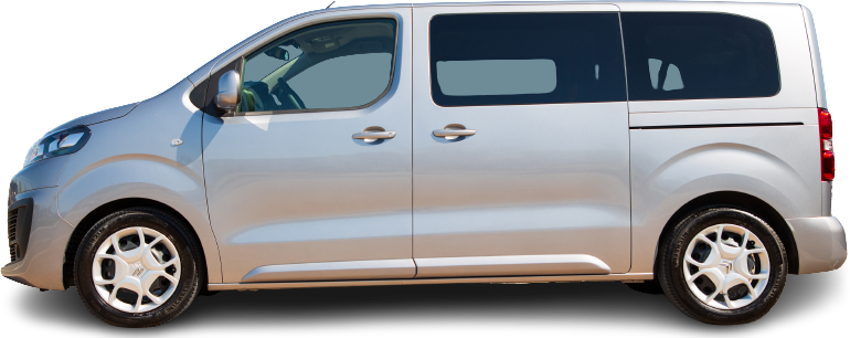 Side view photo of Citroën e-SpaceTourer XL 50 kWh (2020-2024) on transparent background