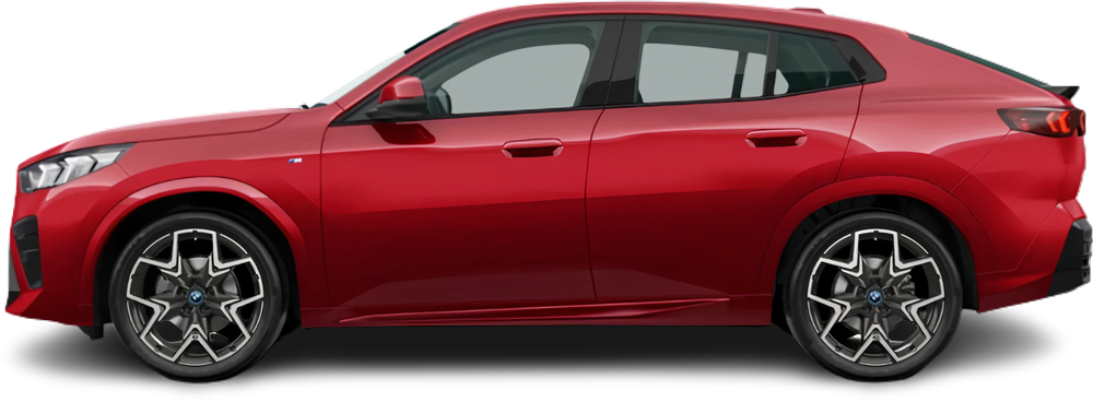 Side view photo of BMW iX2 xDrive30 (2023-…) on transparent background