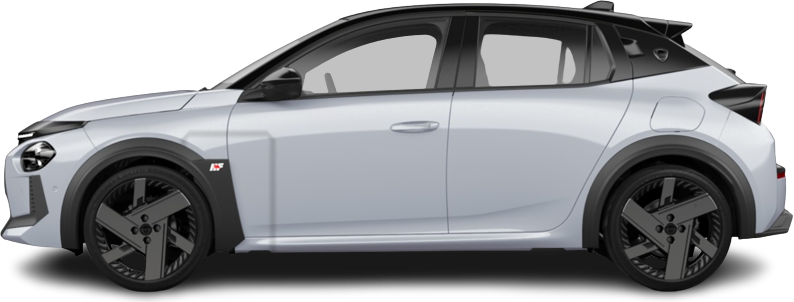 Side view photo of Lancia Ypsilon 54 kWh HF (2025-...) on transparent background