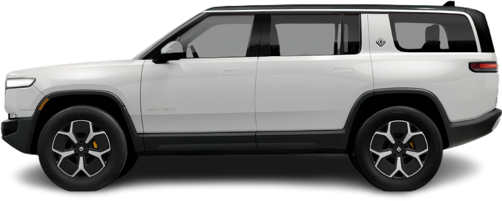 Side view photo of Rivian R1S Performance Dual-Motor AWD Large (2023-2024) on transparent background