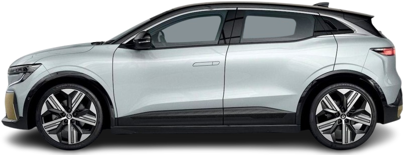 Side view photo of Renault Megane E-Tech EV40 130hp (2022-2025) on transparent background