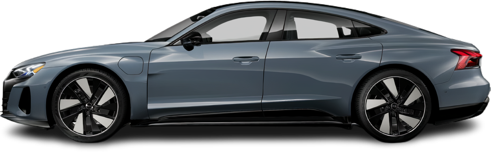Side view photo of Audi e-tron GT quattro (2021-2024) on transparent background