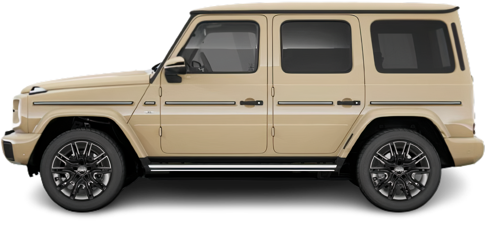 Side view photo of Mercedes G 580 EQ (2024-…) on transparent background