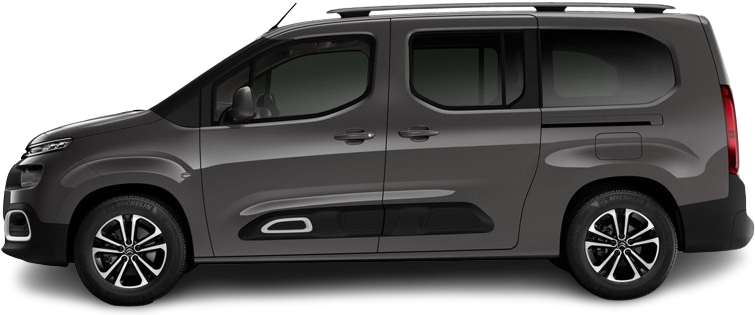 Side view photo of Citroën e-Berlingo XL 50 kWh (2021-2024) on transparent background