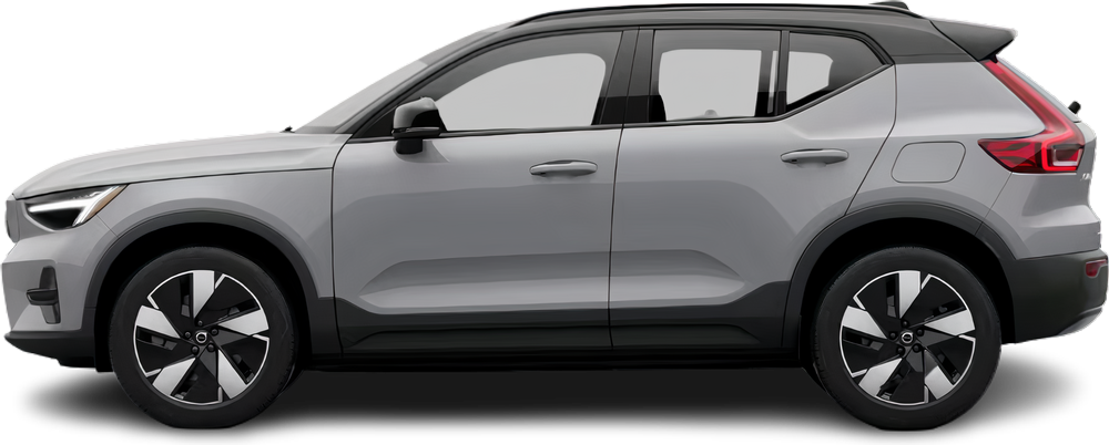 Side view photo of Volvo XC40 Recharge (EX40) Pure Electric (2022) on transparent background