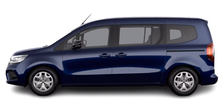 Side view photo of Renault Grand Kangoo E-Tech Electric (2024-…) on transparent background