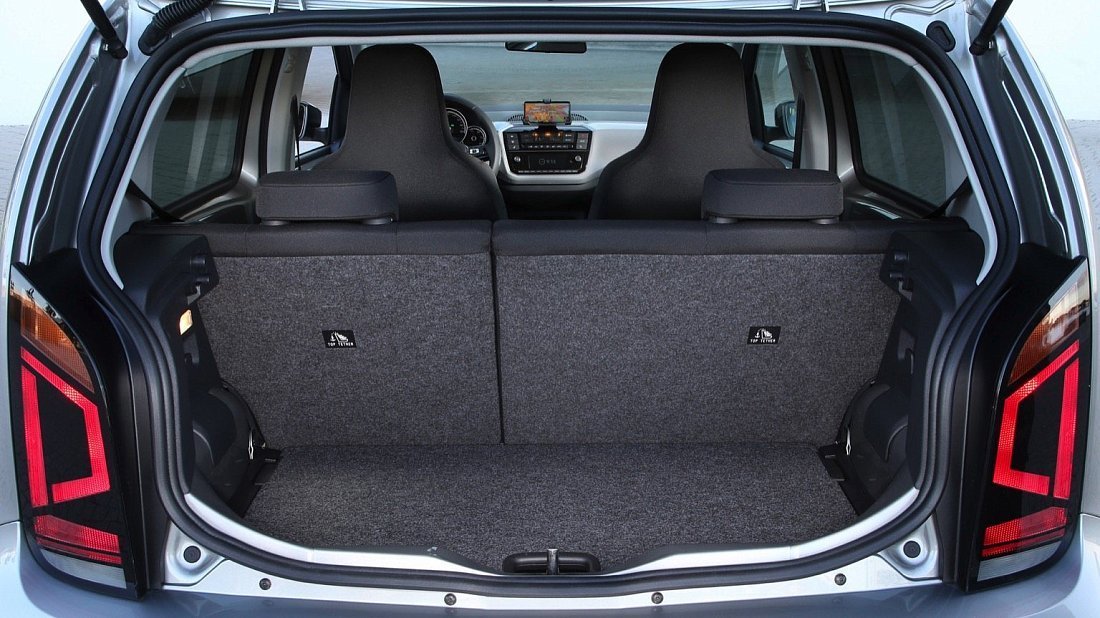 Volkswagen e-Up! 36.8 kWh (2020-2023) trunk, boot, seats up, seats upright, cargo space, cargo volume, cargo capacity, storage