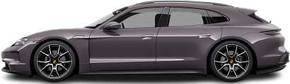 Side view photo of Porsche Taycan 4S Plus Sport Turismo (2024-…) on transparent background