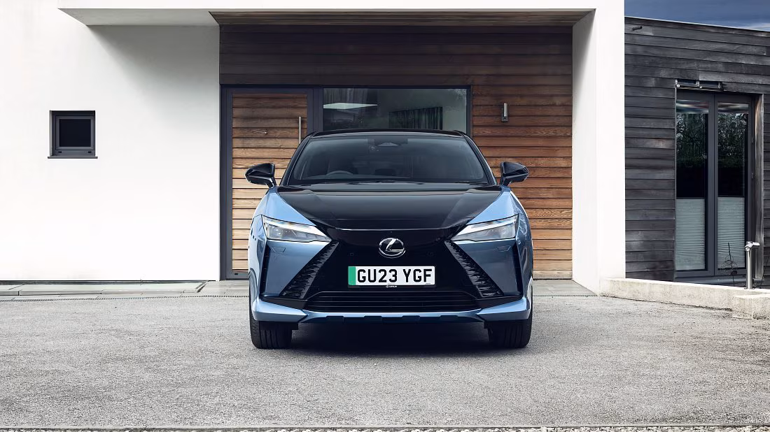 Lexus RZ 450e (2022-…) front fascia photo, grille, headlights, bumper, exterior